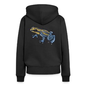 Pfeilgiftfrosch I Kröte Frosch Motiv für Amphibien - Frauen Premium Bio Hoodie - Schwarz - Hinten - Julia (174cm)