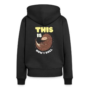 Schuppentier Pangolin Schuppen bedrohtes Tier - Frauen Premium Bio Hoodie - Schwarz - Hinten - Julia (174cm)