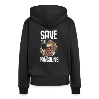 Schuppentier Pangolin Schuppen bedrohtes Tier - Frauen Premium Bio Hoodie - Schwarz - Hinten - Julia (174cm)