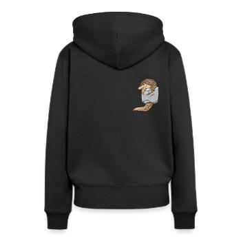 Schuppentier Pangolin Schuppen bedrohtes Tier - Frauen Premium Bio Hoodie - Schwarz - Hinten - Julia (174cm)