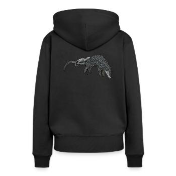 Schuppentier Pangolin Schuppen bedrohtes Tier - Frauen Premium Bio Hoodie - Schwarz - Hinten - Julia (174cm)