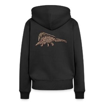 Schuppentier Pangolin Schuppen bedrohtes Tier - Frauen Premium Bio Hoodie - Schwarz - Hinten - Julia (174cm)