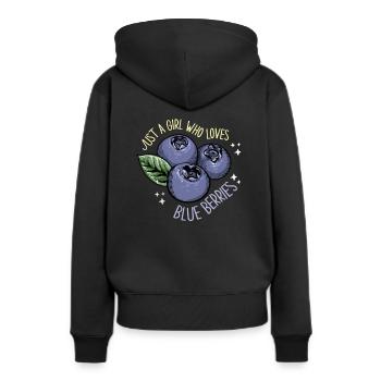 Myrtille Myrtille Arbuste Forêt Forêt Fruit - Sweat à capuche Premium bio Femme - noir - Dos - Julia (174cm)