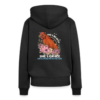 Sie ist Schönheit, sie ist Anmut, sie wird dir ins - Frauen Premium Bio Hoodie - Schwarz - Hinten - Julia (174cm)