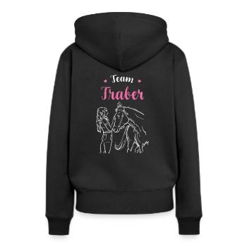 Traber I Pony Horse Saying Motif pour cavalier - Sweat à capuche Premium bio Femme - noir - Dos - Julia (174cm)