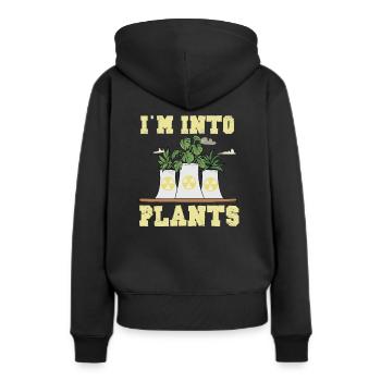 Atomkraftwerk Nuklear Energie Erneuerbare Energie - Frauen Premium Bio Hoodie - Schwarz - Hinten - Julia (174cm)