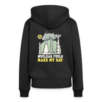 Atomkraftwerk Nuklear Energie Erneuerbare Energie - Frauen Premium Bio Hoodie - Schwarz - Hinten - Julia (174cm)