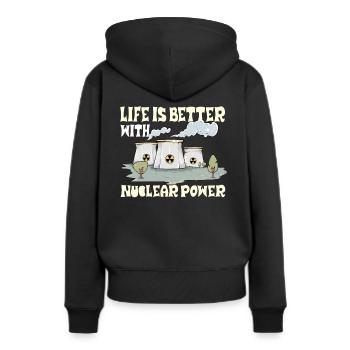 Atomkraftwerk Nuklear Energie Erneuerbare Energie - Frauen Premium Bio Hoodie - Schwarz - Hinten - Julia (174cm)