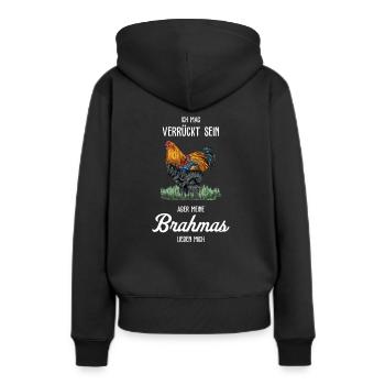 Brahma Hühner I Chicken Geflügel Motiv für - Frauen Premium Bio Hoodie - Schwarz - Hinten - Julia (174cm)