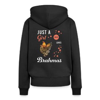Brahma Chicken I Chicken Poultry Motif pour - Sweat à capuche Premium bio Femme - noir - Dos - Julia (174cm)