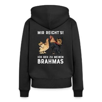 Brahma Hühner I Chicken Geflügel Motiv für - Frauen Premium Bio Hoodie - Schwarz - Hinten - Julia (174cm)