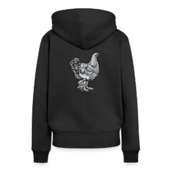 Brahma Hühner I Chicken Geflügel Motiv für - Frauen Premium Bio Hoodie - Schwarz - Hinten - Julia (174cm)