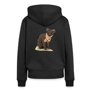 Martre des pins I Noble motif de martre pour les chasseurs - Sweat à capuche Premium bio Femme - noir - Dos - Julia (174cm)