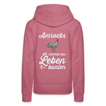 Amrock Huhn I Chicken Geflügel Motiv für - Frauen Premium Bio Hoodie - Malve - Hinten - Isabella (175cm)