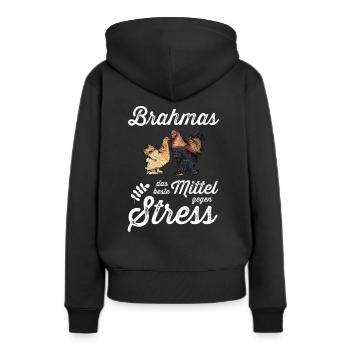 Brahma Hühner I Chicken Geflügel Motiv für - Frauen Premium Bio Hoodie - Schwarz - Hinten - Julia (174cm)