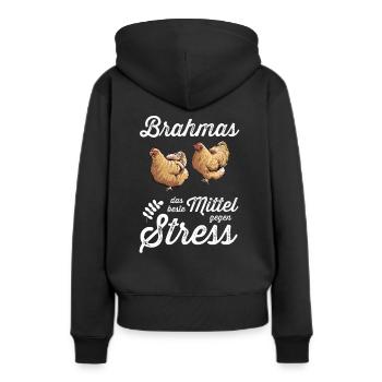 Brahma Hühner I Chicken Geflügel Motiv für - Frauen Premium Bio Hoodie - Schwarz - Hinten - Julia (174cm)