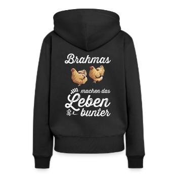 Brahma Hühner I Chicken Geflügel Motiv für - Frauen Premium Bio Hoodie - Schwarz - Hinten - Julia (174cm)