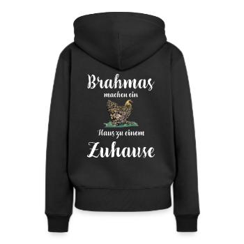 Brahma Hühner I Chicken Geflügel Motiv für - Frauen Premium Bio Hoodie - Schwarz - Hinten - Julia (174cm)
