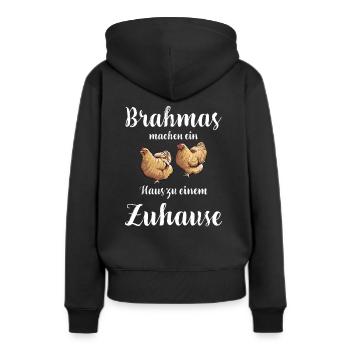 Brahma Hühner I Chicken Geflügel Motiv für - Frauen Premium Bio Hoodie - Schwarz - Hinten - Julia (174cm)