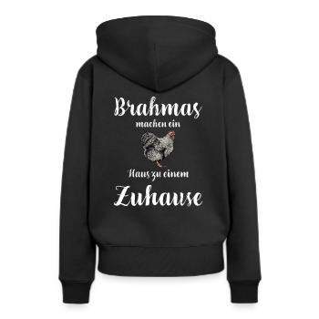 Brahma Hühner I Chicken Geflügel Motiv für - Frauen Premium Bio Hoodie - Schwarz - Hinten - Julia (174cm)