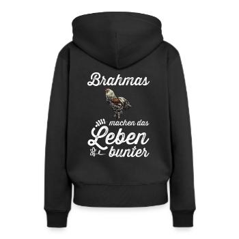 Brahma Hühner I Chicken Geflügel Motiv für - Frauen Premium Bio Hoodie - Schwarz - Hinten - Julia (174cm)