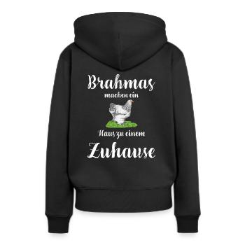 Brahma Hühner I Chicken Geflügel Motiv für - Frauen Premium Bio Hoodie - Schwarz - Hinten - Julia (174cm)