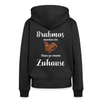 Brahma Hühner I Chicken Geflügel Motiv für - Frauen Premium Bio Hoodie - Schwarz - Hinten - Julia (174cm)