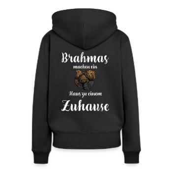 Brahma Hühner I Chicken Geflügel Motiv für - Frauen Premium Bio Hoodie - Schwarz - Hinten - Julia (174cm)