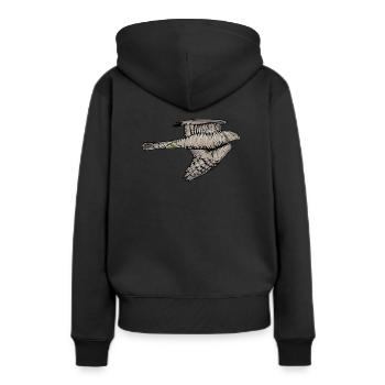 Sperber Vogel I Greifvogel Motiv für Ornithologen - Frauen Premium Bio Hoodie - Schwarz - Hinten - Julia (174cm)