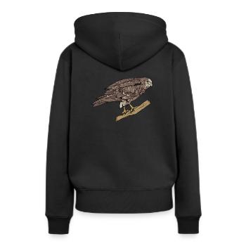 Mäusebussard I Greifvogel Bussard Motiv für - Frauen Premium Bio Hoodie - Schwarz - Hinten - Julia (174cm)