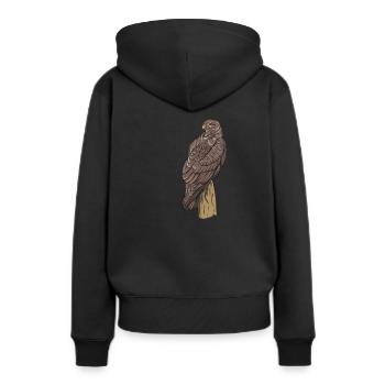 Mäusebussard I Greifvogel Bussard Motiv für - Frauen Premium Bio Hoodie - Schwarz - Hinten - Julia (174cm)