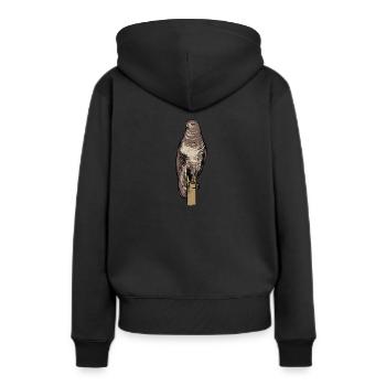 Mäusebussard I Greifvogel Bussard Motiv für - Frauen Premium Bio Hoodie - Schwarz - Hinten - Julia (174cm)