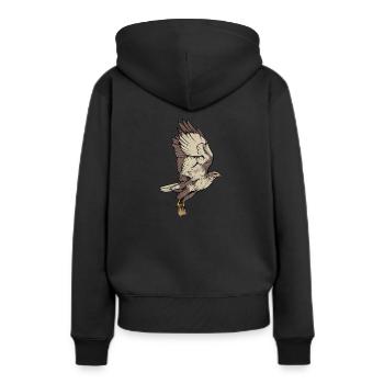 Mäusebussard I Greifvogel Bussard Motiv für - Frauen Premium Bio Hoodie - Schwarz - Hinten - Julia (174cm)