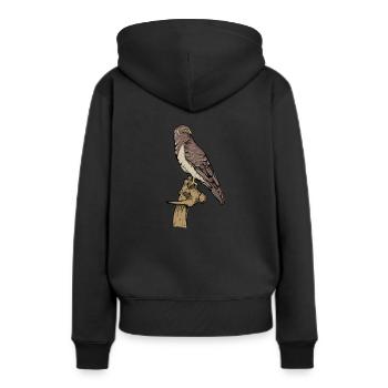 Mäusebussard I Greifvogel Bussard Motiv für - Frauen Premium Bio Hoodie - Schwarz - Hinten - Julia (174cm)