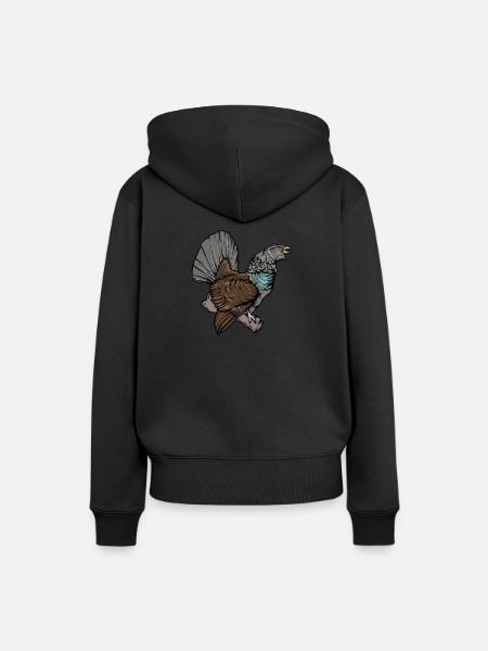 Auerhahn I Hühnervogel Auerhuhn Motiv für Jäger - Frauen Premium Bio Hoodie - Schwarz