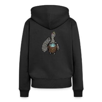 Auerhahn I Hühnervogel Auerhuhn Motiv für Jäger - Frauen Premium Bio Hoodie - Schwarz - Hinten - Julia (174cm)