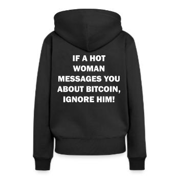 Drôle Crypto Bitcoin Dicton Cadeau - Sweat à capuche Premium bio Femme - noir - Dos - Julia (174cm)