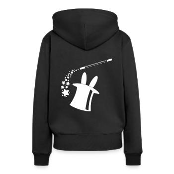 Chapeau de lapin de baguette magique magique magique de magicien - Sweat à capuche Premium bio Femme - noir - Dos - Julia (174cm)