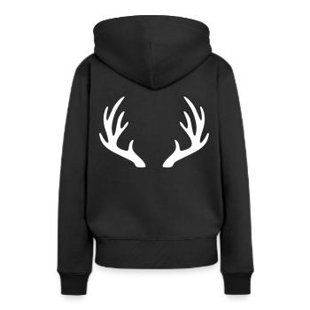 Geweih - Frauen Premium Bio Hoodie - Schwarz - Hinten - Julia (174cm)