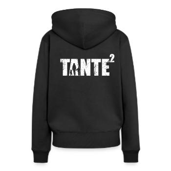 Tante hoch 2 Schwester Schwangerschaft verkünden - Frauen Premium Bio Hoodie - Schwarz - Hinten - Julia (174cm)