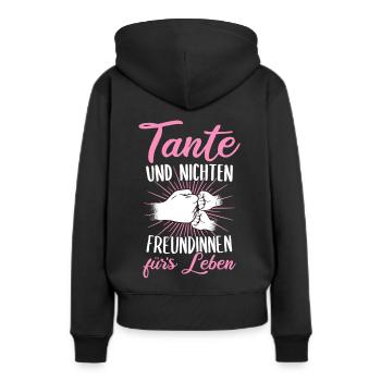 Tante & Nichte zweifache Tante Patentante Geschenk - Frauen Premium Bio Hoodie - Schwarz - Hinten - Julia (174cm)
