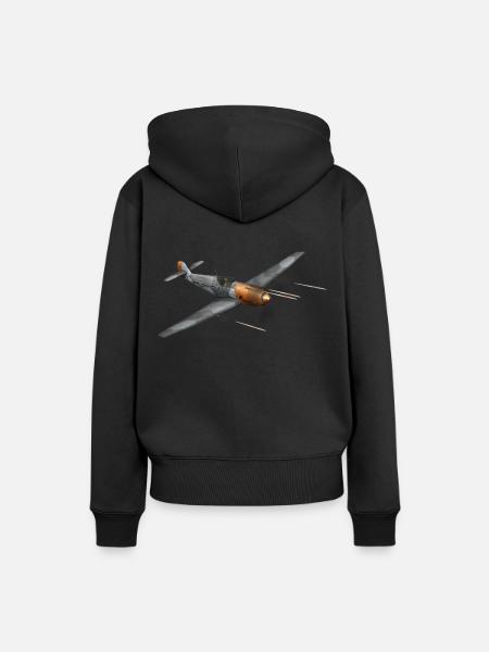 Flugzeug Luftkampf Propellerflugzeug WW2 - Frauen Premium Bio Hoodie - Schwarz