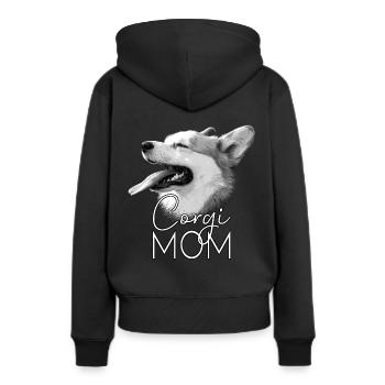 Corgi Mom - Hunde Mama - Frauen Premium Bio Hoodie - Schwarz - Hinten - Julia (174cm)
