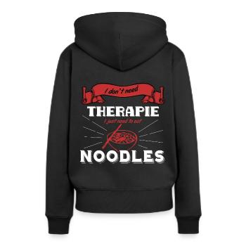 Noodles nouilles - Sweat à capuche Premium bio Femme - noir - Dos - Julia (174cm)