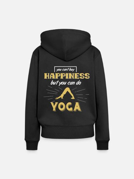 yoga - Frauen Premium Bio Hoodie - Schwarz