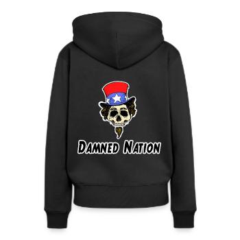 Crâne anti-américain condamné par la nation maléfique - Sweat à capuche Premium bio Femme - noir - Dos - Julia (174cm)