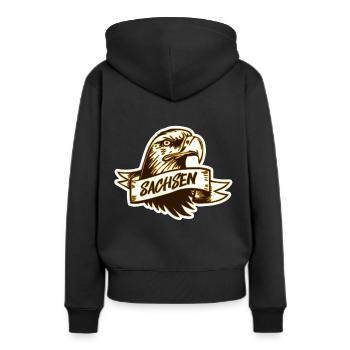Saxe - Sweat à capuche Premium bio Femme - noir - Dos - Julia (174cm)