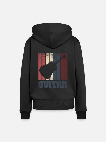 gitarre - Frauen Premium Bio Hoodie - Schwarz
