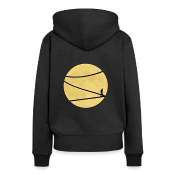 mond - Frauen Premium Bio Hoodie - Schwarz - Hinten - Julia (174cm)