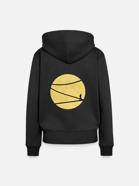 mond - Frauen Premium Bio Hoodie - Schwarz